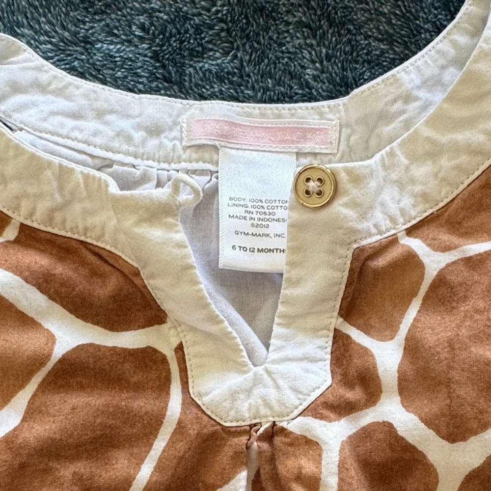 Janie and Jack Brown Giraffe-Print Tank with White Shorts and Brown Sash